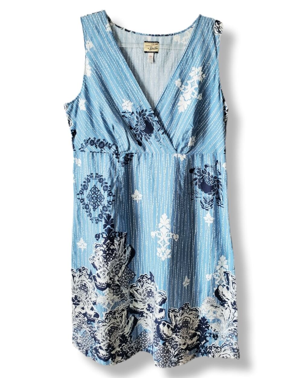 GH Bass Heritage Blue Cotton Sundress 14 Preppy Coastal Casual Beach Summer NEW
